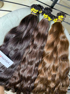 Cheveux vierges vietnamiens à la kératine pré-collée de qualité de luxe boucles ondulées naturelles sans enchevêtrement doux toucher soyeux produit chimique permanent - Product Image 4