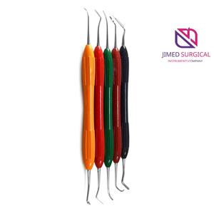 LM Dental Manual Instruments de remplissage composite en acier inoxydable Lot de 5 poignées en silicone Équipement de nettoyage chirurgical certifié CE - Product Image 4