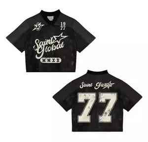 เสื้อฟุตบอลเรโทรแบบ100% ผ้าโพลีเอสเตอร์ทรงโอเวอร์ไซส์ผ้าตาข่ายอเมริกันออกแบบได้ตามต้องการชื่อทีม - Product Image 2