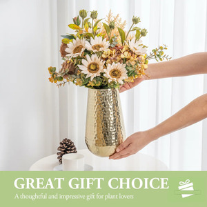<b>Vintage</b> Style Metal Hammered Flower <b>Vase</b> Gold Finished Perfect for Home Wedding Tableware Decoration Flower <b>Vase</b> - Product Image 6