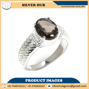 AAA + cuarzo ahumado piedra preciosa hecha a mano 925 plata esterlina sólida anillos finos Valantines día boda compromiso joyería regalo para ella - Product Image 6