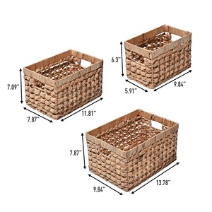 Ensemble de 3 paniers tressés en jacinthe d'eau torsadés Panier de rangement fait à la main Vente en gros Écologique Fabriqué au Vietnam - Product Image 2