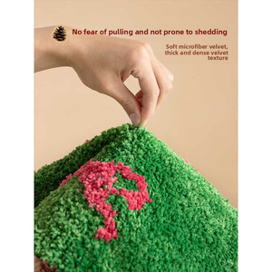 Jupe de sapin de Noël en fausse fourrure de luxe, tapis rond pour base de sapin, décoration intérieure pour Noël, tissu doux et chaud, accessoire festif - Product Image 3