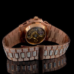 Wholesale Price Luxury Square Antique Business Glass Moissanite <b>Watches</b> VVS Iced <b>Skeleton</b> Presidential Quartz Diamond Tester - Product Image 3