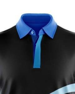 Menufecture Customized <b>Men</b> Black And <b>Blue</b> <b>Polo</b> <b>Shirt</b> Short Sleeve Striped Design Polyester Cotton Pique Casual Sports Golf Wear - Product Image 4
