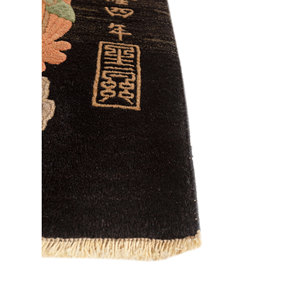 Tapis en laine noué à la main Pechino gris et noir, design abstrait rectangulaire original pour la maison, le couloir et le salon, modèle Pae-4993 - Product Image 4