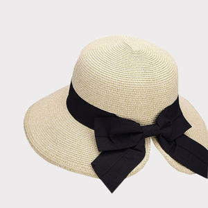 Nuevo producto chica playa elegante ala ancha Vintage ala grande moda ala ancha sombrero de paja proteger sol playa para mujeres 2024 - Product Image 6