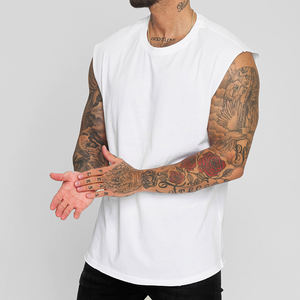 Camiseta sin mangas unisex 100% de algodón con cuello redondo, camiseta sin mangas personalizada antipilling transpirable de talla grande para hombre - Product Image 4