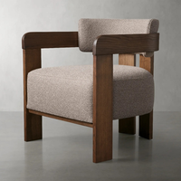 Fauteuil Moderne Luxueux Couleur Naturelle pour Salon, Bureau à Domicile, Chambre, Appartement, Hôtel, Salle de Sport, École, Villa, Style Loisirs