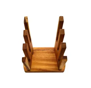 Soporte de madera de alta calidad para tabla de cortar, sartén de madera rústica, estilo de libro de recetas, tableta, soporte de exhibición