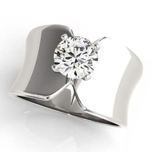 Round Cut Diamond Solitaire Style Engagement <b>Ring</b> For <b>Men</b> - Product Image 1