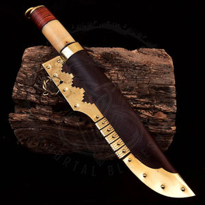 Lame en acier à haute teneur en carbone forgée à la main professionnelle couteau Viking traditionnel couteau Birka médiéval manche en bois de Rose avec couvercle - Product Image 2