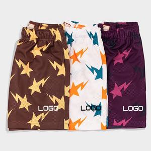 2025กางเกงกีฬาขาสั้นผู้ชายผ้าคอตตอนผ้าตาข่ายแห้งเร็วพิมพ์ลายลำลองมีเชือกผูกปิดกางเกงวิ่งออกกำลังกาย - Product Image 5