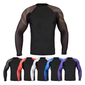 Compresión Hombres Rash Guard Plain MMA manga larga Rush Guard sublimación impresa rashguard Alta calidad OEM MMA rushguard - Product Image 6