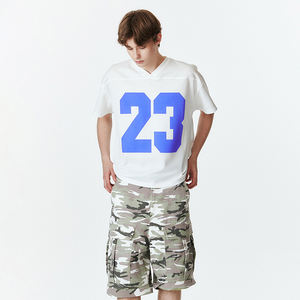 Camisetas de Fútbol de Algodón con Estampado Personalizado Extra Grandes y Tops, Camisetas de Fútbol de Corte Cuadrado para Hombre - Product Image 4