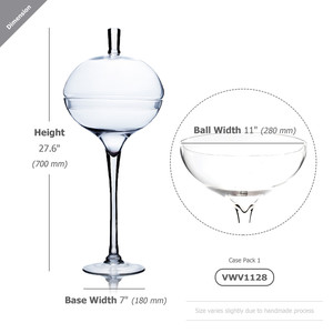 ขวดแก้วทรงสูง VWV1128 / แจกันรูปแท่งอมยิ้ม - ใส สูง 700 มม. งานแฮนด์เมด ดีไซน์ร่วมสมัย - Product Image 1
