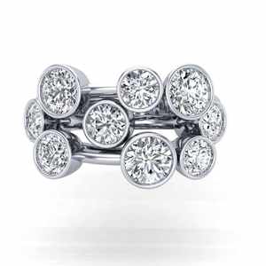 Bague de fiançailles unique en or massif 14 carats sertie de diamants de laboratoire, bague d'anniversaire de mariage, bijoux fins décontractés, cadeau pour femme, argent - Product Image 1