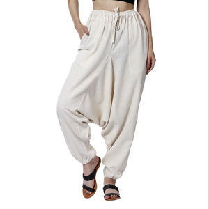 Free Size Women's Eco-Friendly Harem <b>Pants</b> Aladdin <b>Yoga</b> Drawstring Silk Canvas Streetwear Casual Baggy Style with Winter Logo - Product Image 1