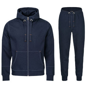 Conjuntos Deportivos de Invierno para Hombre al por Mayor, Conjunto de 2 Piezas con Sudadera con Capucha, 100% Algodón, Grueso, Transpirable, de Secado Rápido, Color Sólido, Logotipo Personalizado, Ropa Urbana - Product Image 1