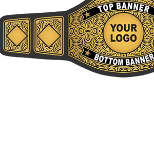 Ceinture de championnat de boxe personnalisée, noir et or, PU, unisexe, équipement d'entraînement durable pour les arts martiaux - Product Image 5