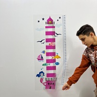 Tableau de croissance effaçable à sec pour enfants Modèle-12 Tableau blanc durable Matériel d'électricité statique tenant une surface en verre Aimant métallique