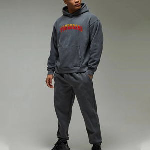 Full Customized Streetwear Tracksuit Oversized Acid Wash Distressed <b>Strings</b> Sweatpants And <b>Hoodie</b> Set Joggers Zipper <b>Hoodie</b> Set - Product Image 1