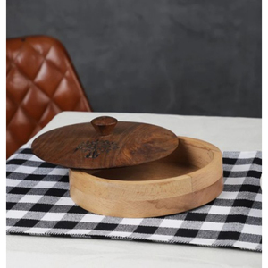 Merveilleux nouveau look fait à la main fantaisie serveur de nourriture Chapati Roti conteneur écologique couleur naturelle ustensiles de cuisine hôtels casserole - Product Image 1