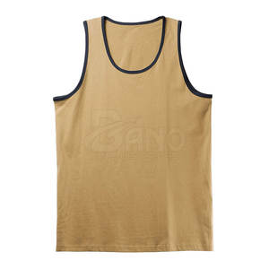 Camiseta sin mangas de verano para hombre al por mayor, de alta calidad, personalizada, con etiqueta privada, transpirable, de punto, de algodón y fibra de bambú, servicio OEM, informal - Product Image 1