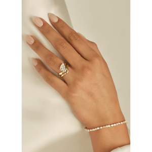 Adjustable Rosewood Curved <b>Stacking</b> <b>Ring</b> Gold-Plated Trendy Moissanite Inlay Cluster <b>Rings</b> Gift for Any Occasion - Product Image 2