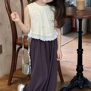 T-shirts d'été pour filles, de haute qualité, décontractés, unis, sans manches, col rond, doux, respirants, respectueux de la peau - Product Image 4