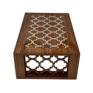 Table basse moderne avec design géométrique blanc et finition en bois de qualité supérieure pour une décoration élégante du salon - Product Image 6