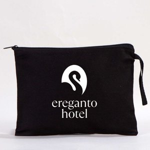 Bolsa de Mano Personalizada de Algodón Negro de 10 x 7 Pulgadas (25 x 18 cm) para Fines Promocionales - Product Image 4
