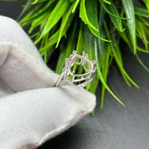 Anillo Solitario de Plata de Ley 925 con Forma de Corazón, Engaste de Puntas, 6mm 8mm 10mm, para Fabricación de Joyería DIY - Product Image 1