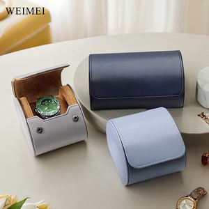 Caja enrollable de almacenamiento de reloj de cuero WEIMEI, caja de viaje, caja de embalaje de reloj marrón, embalaje personalizado para reloj, forro de terciopelo - Product Image 2