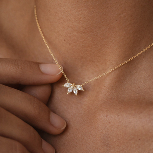 Collier en zircon et diamant de forme marquise, chaîne à maillons classique, pour mariage, fiançailles, anniversaire, fête, cadeau - Product Image 2