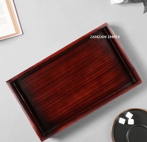 Bandeja con incrustaciones de resina de hueso rosa y blanco hecha a mano en forma rectangular para servir y bandeja de tocador para mesa de centro, cocina, decoración del hogar - Product Image 2