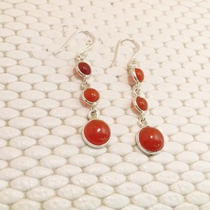 Mode féminine 925 en argent Sterling Huggie boucles d'oreilles en gros indien cornaline bijoux élégant 925 accessoires en argent - Product Image 2