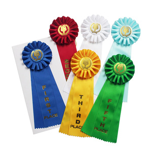 ที่กำหนดเอง2 Streamer ฟอยล์สีทองพิมพ์โลโก้โพลีเอสเตอร์ซาตินกุหลาบรางวัลดอกไม้ริบบิ้น - Product Image 2