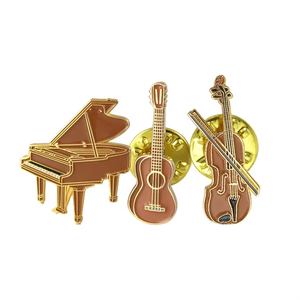 Broche Metálico Magnético de Lujo con Diseño de Violín, Guitarra y Árbol de Navidad, Nuevo y Moderno, para Ropa de Mujer - Product Image 1