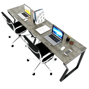 Mconcept HBMC026 2-Parallel Cluster <b>Desk</b> 60x240cm Modern Minimalist Design Contemporary <b>Office</b> Furniture <b>Foldable</b> Melamine Wood - Product Image 4