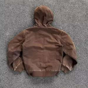 OEM Streetwear <b>Oversized</b> <b>Vintage</b> Acid Washed Denim Hoodie Men Custom Heavyweight Blank Plain <b>Sweatshirts</b> - Product Image 2