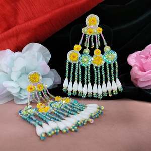 Danglers งานฝีมือที่สวยงามที่มีคุณภาพที่ดีที่สุดที่ไม่ซ้ำกันรูปแบบพื้นผิวเครื่องประดับไข่มุกหูฟังอเนกประสงค์ - Product Image 1