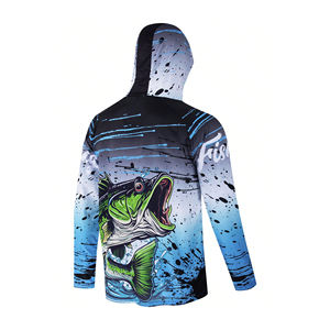 New Men's Plus Size Pullover Fishing Hoodie Quick Dry Breathable Spandex/Polyester Long Sleeve <b>Shirt</b> with <b>Hood</b> - Product Image 3
