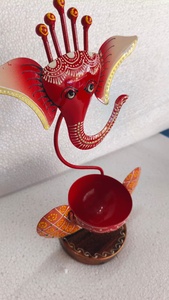 Custom Made Engraved Metal Ganesh Tea Light Holder with Custom Color Spiritual Artistic Design for Home Decoration Gift - Product Image 3