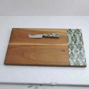 Tabla de Cortar Rectangular de Diseño de Madera de Acacia con Juntas de Terrazo, Tabla para Servir Queso, Apta para Lavavajillas, 2 cm de Grosor - Product Image 6