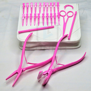 Tools Are Hair-Pinzas para estilismo del cabello, pinzas para cortar el pelo, tijeras pequeñas con forma de C, en rosa cálido, con accesorios - Product Image 2