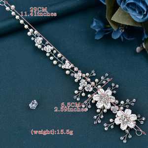 Tocado Bridella BHP295-S con Perlas Plateadas y Cristales, con Ajuste Cómodo y Seguro para Flores de Boda Elegantes - Product Image 4