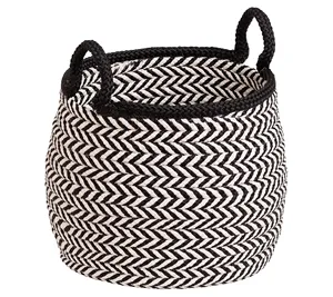 Cesta de almacenamiento tejida de cuerda de algodón de alta calidad hecha a mano en Vietnam para decoración del hogar-Venta al por mayor - Product Image 4
