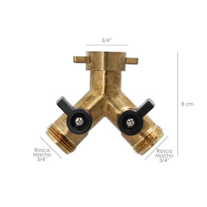 Adattatore per Tubo in Ottone con 2 Ingressi Maschio 3/4" e Uscita Femmina 3/4" - Product Image 2