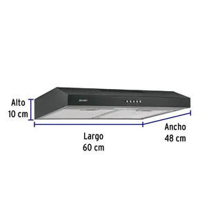 Foset 60 cm di alluminio nero incorporato cofano In rame con luce LED fonte di energia elettrica per la casa Hotel RV scarico ventilato